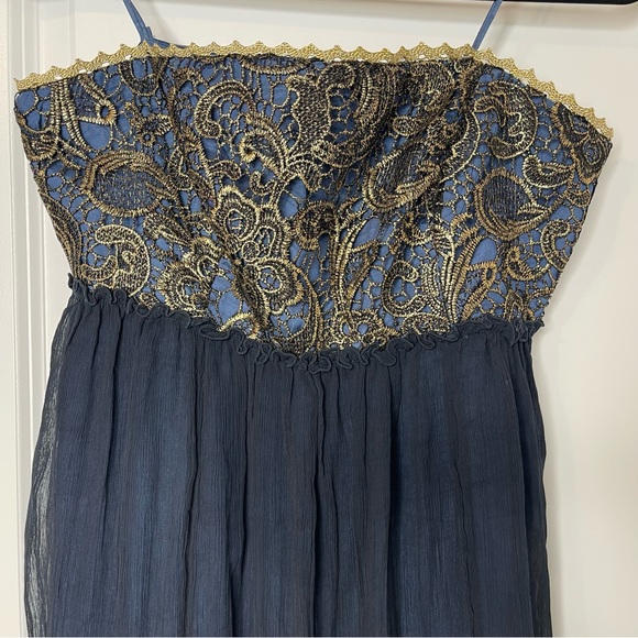 Anthropologie Ocan Fade Maxi Dress By Moulinette Sours Sz 6 Petite Blue - Picture 3 of 14